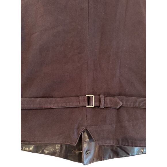 Banana Republic Vintage Leather Vest XL Brown Button Front Adjustable Western - Picture 4 of 6